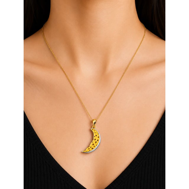 Contemporary Sterling Silver 22K Gilded Cheese Moon Mihail Chemiakin Slide Pendant For Sale - Image 3 of 3