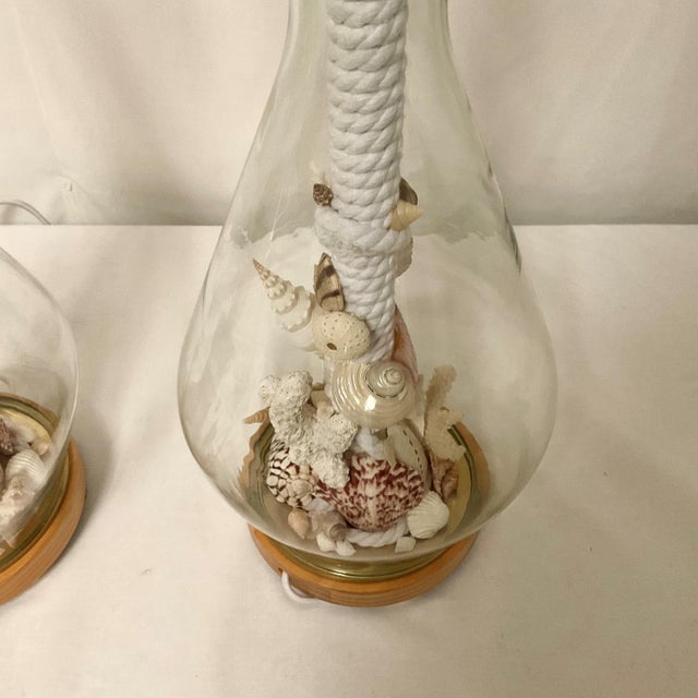 Custom Made Natural Sealife Lamps in Glass - a Pair For Sale In West Palm - Image 6 of 14