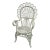 1960s Vintage White Wicker Peacock Backed Fiddlehead Chair For Sale