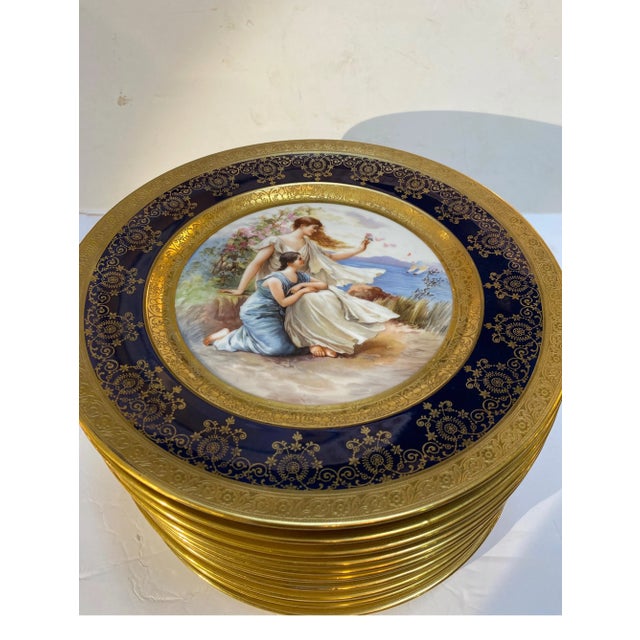 Porcelain Allegorical Scene Plates - Set of 12 For Sale In Philadelphia - Image 6 of 13