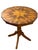 A striking vintage handcrafted marquetry pedestal table featuring an extraordinary geometric starburst top inspired by...
