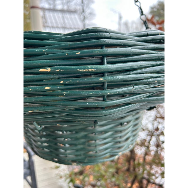 Mid 20th Century Monumentally Sized Wicker Hanging Basket, 21" Across For Sale - Image 10 of 10