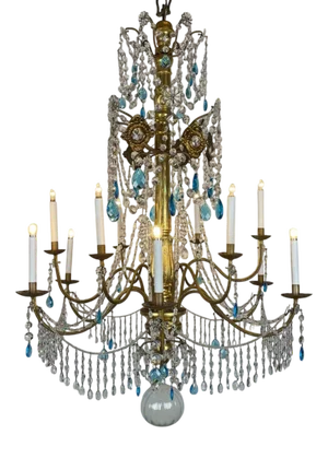 Empire Genoese Golden Twelve-Light Chandelier
