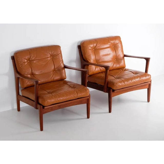 1960s Set of Kuba Armchairs attributed to Bertil Fridhagen for Bodafors, Sweden, 1960s For Sale - Image 5 of 11