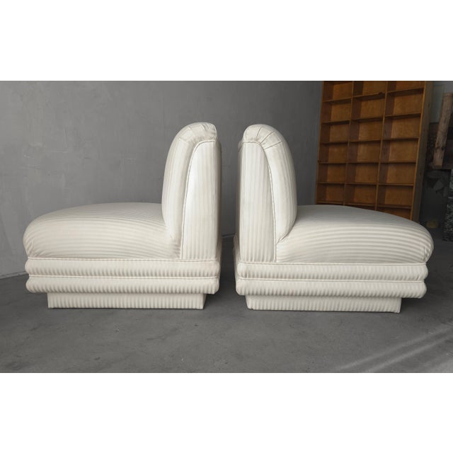 Mid-Century Modern Large Scale Pair of Post Modern Slipper Chairs For Sale - Image 3 of 9
