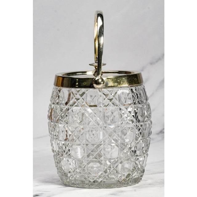 Wonderful Antique English Crystal Biscuit Jar Cut Glass Lidded Canister Jar With Handle Art Deco Tableware Home Decor For Sale - Image 10 of 15