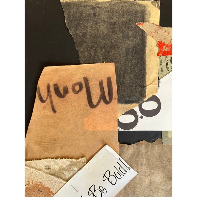1950-60’s "Darling Be Bold" Mixed Media Collage, Framed For Sale - Image 4 of 8