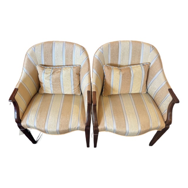 20th Century Vintage Striped Hickory Side Chairs For Sale