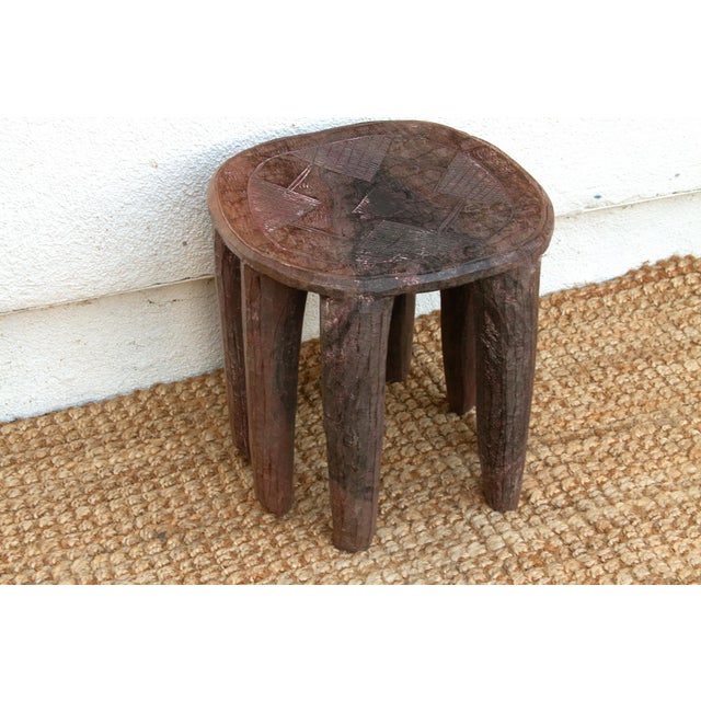 1950s Vintage African Zebra Motif End Table For Sale - Image 5 of 7