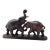 Vintage Hand-Carved Rosewood Fighting Elephants Sculpture on Base For Sale