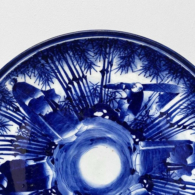 Japanese Sometsuke Blue and White Imari Ware Plate, 1900s For Sale - Image 3 of 12