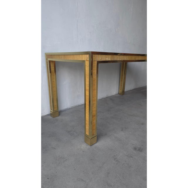 1970s Bamboo & Brass Dining Table Desk For Sale In Las Vegas - Image 6 of 7