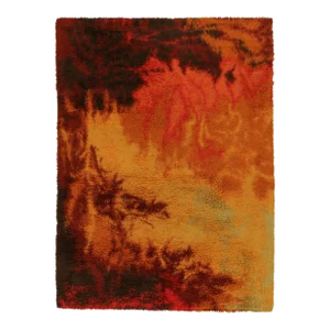 Vintage Ege Rya Scandinavian Rug in a Fiery Abstract Pattern by Rug & Kilim
