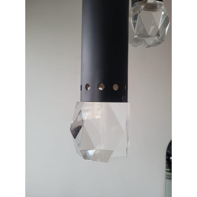 Pendant Lamp in Glass and Metal with Faceted Diffuser from Stilnovo, Italy, 1960s For Sale - Image 11 of 14