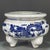 Vintage Blue & White Porcelain Tripod Censer – Dragon Motif, Qianlong Mark For Sale - Image 4 of 9