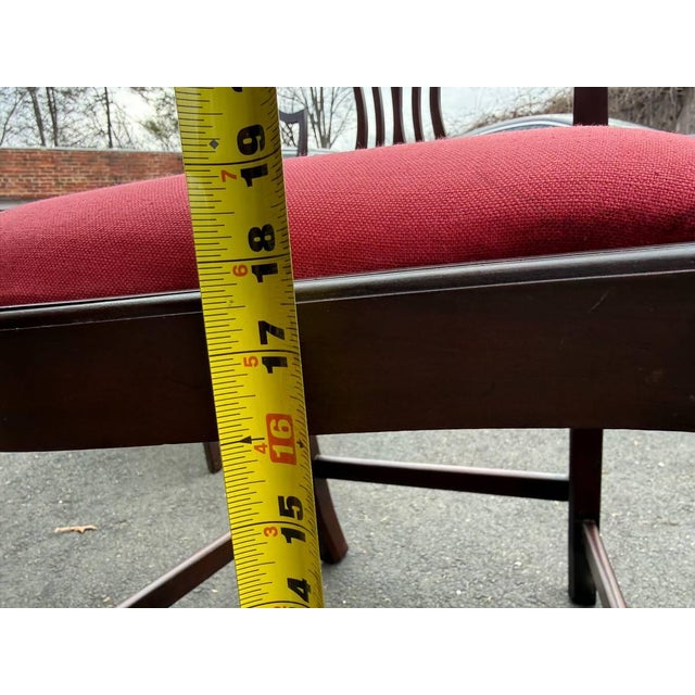 Wood Early 20th Century Set of 6 English Hepplewhite Style Dining Chairs For Sale - Image 7 of 17