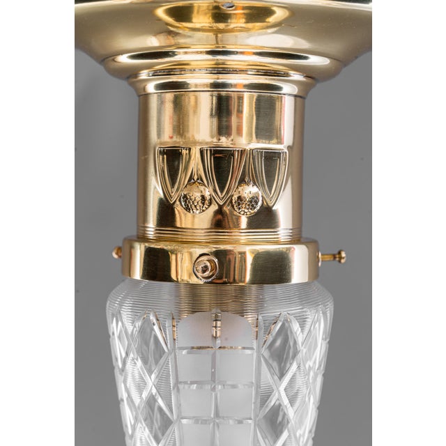 Small Art Deco Ceiling Lamps with Cut Glass Shades, Vienna, Austria, 1920s, Set of 5 For Sale - Image 9 of 18