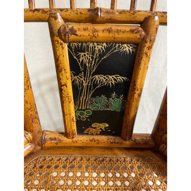 Tan Mid 20th Century Set of 4 Bamboo Bar Stools For Sale - Image 8 of 9