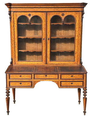 19th Century French Maple Bureau Bookcase, 1870s