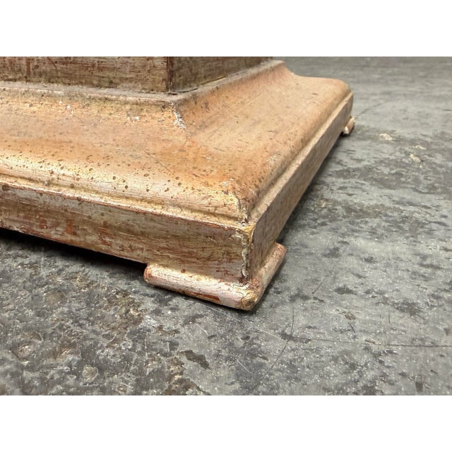 Vintage Neoclassical Style Carved Wood Pedestal For Sale - Image 9 of 12