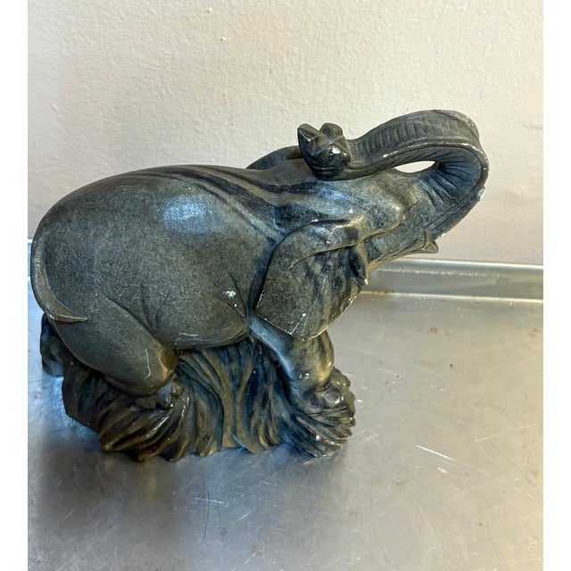 Green Marble Elephant Figurine For Sale - Image 4 of 5
