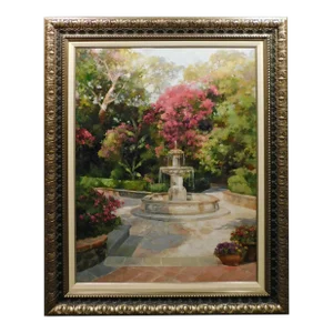 Paul Guy Gantner "Fontana De Italia" Original Painting on Canvas Framed