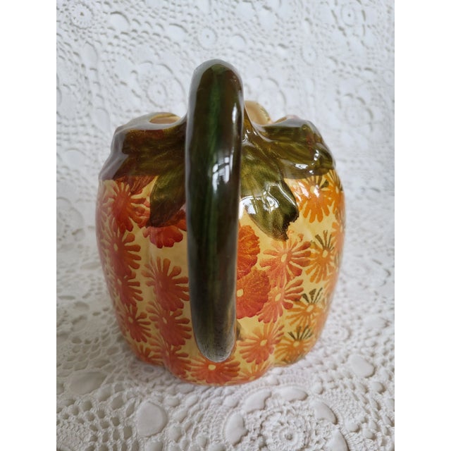 1960s Hand Painted in Italy Ceramic Pitcher For Sale - Image 9 of 13