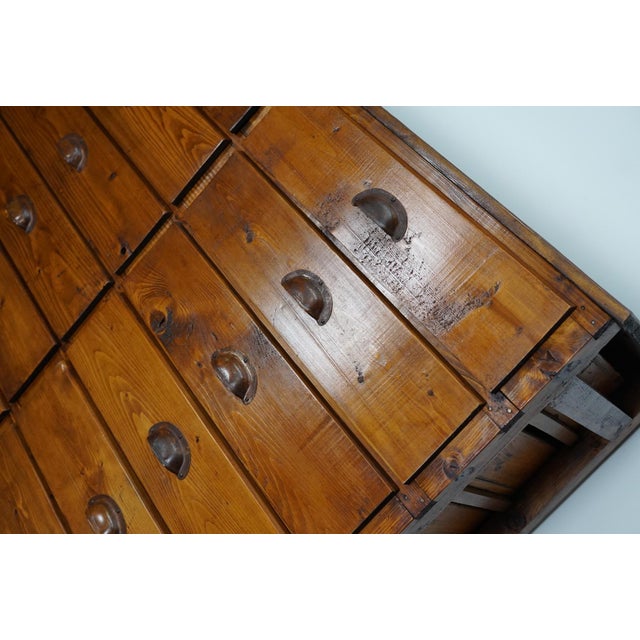 Dutch Pine Industrial Apothecary / Workshop Cabinet, 1950s For Sale - Image 14 of 18