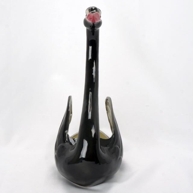 Vintage Maddux California Black Swan Ceramic Planter 1950's For Sale In Phoenix - Image 6 of 7