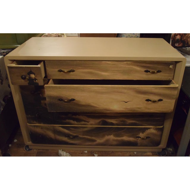Taupe Vintage Art Deco Waterfall Dresser Set, 2 Pieces For Sale - Image 8 of 9