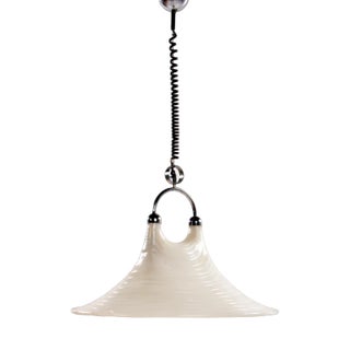 Vintage Space Age White Hanging Lamp, 1970 For Sale