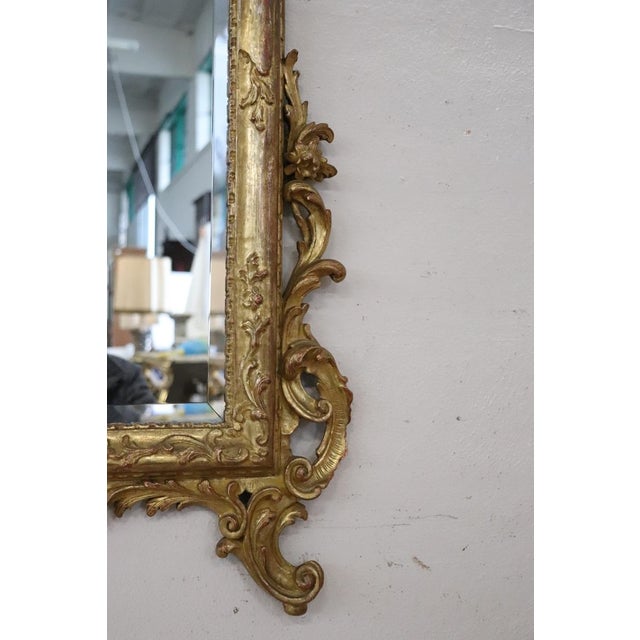 Carved and Gilded Wood Wall Mirror, Early 20th Century For Sale - Image 10 of 14