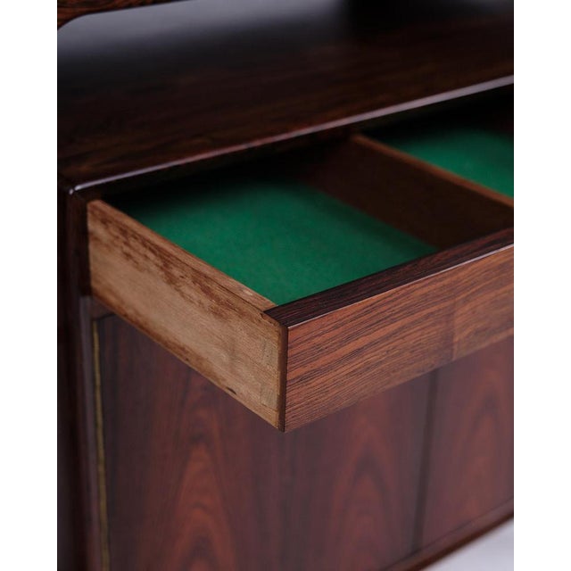 Bar Cabinet on Wheels with Foldable Top in Rosewood from Dyrlund, 1960s For Sale - Image 6 of 9