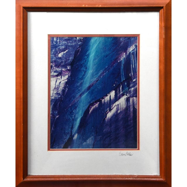 Blue Abstract Photo by Sam Pathi, Framed For Sale