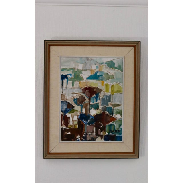 Pia H. Campbell, Town, 1950s, Oil on Canvas, Framed For Sale - Image 18 of 18