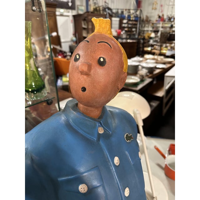 Plaster Tintin Figurine, 1980s, in Flawless conditions. Designed 1980 to 1989