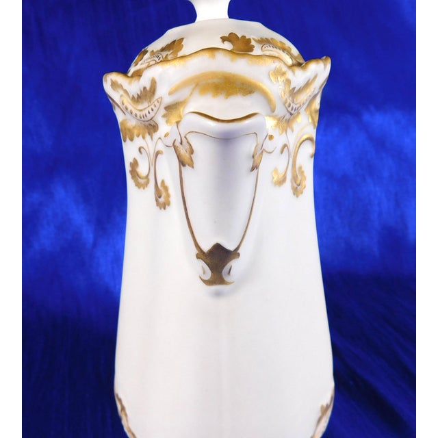Late 18th Century White Bisque Vignaud Feres Chocolate Pot With Gold Trim and Two Cups - 5 pcs For Sale In San Francisco - Image 6 of 16