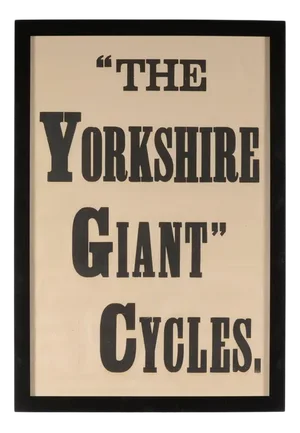 Vintage Framed The Yorkshire Giant Cycles Advertising Poster, 1920s