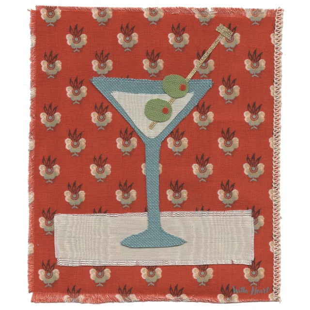 Gemma the Martini by Willa Heart in Brimfield Black Frame, Mini Art Print For Sale