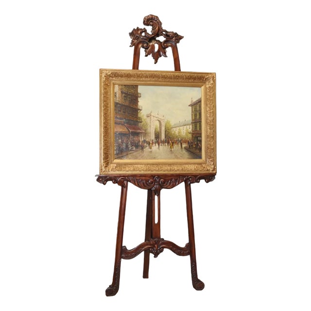 Italian Artist, Triumphal Arch Cityscape, 1980s, Oil Painting, Framed For Sale