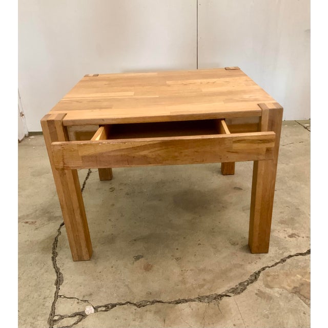 Danish Pine Square Coffee Table W/ Drawer Manner of Jens Lyngsoe, 1970's For Sale In New York - Image 6 of 18