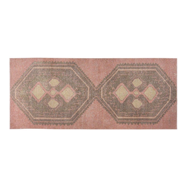 Vintage Turkish Anatolian Hand Knotted Wool Rug, 3'x7' For Sale