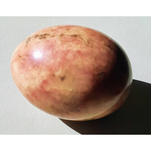 Vintage Italian Alabaster Peach Egg For Sale In Fayetteville, AR - Image 6 of 6