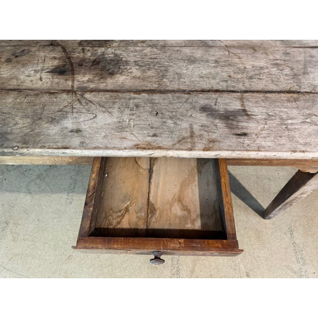 French Normandy Scrub Top Kitchen Dining Table, 1850 For Sale - Image 10 of 16