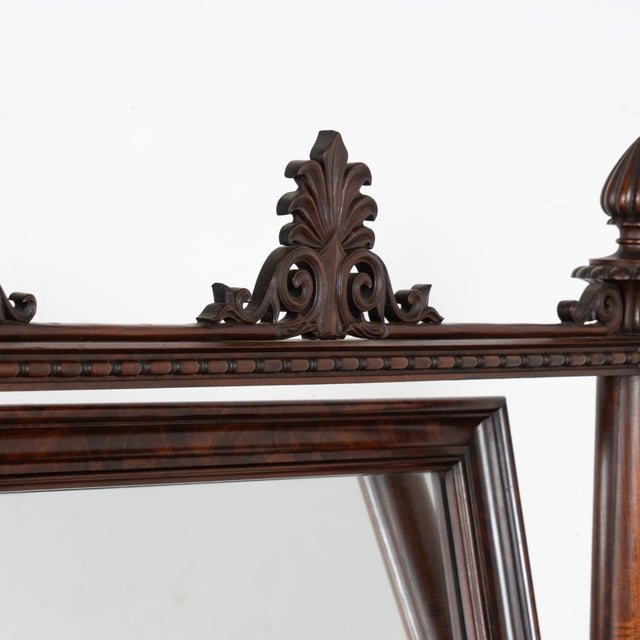 Mid 19th Century 19th Century Mahogany Standing Tilting Floor Mirror From Denmark For Sale - Image 5 of 10