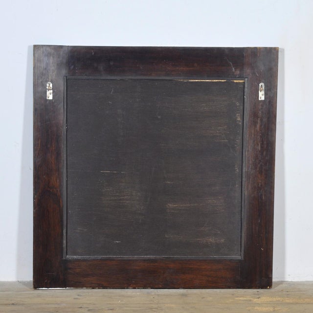 Wood Oak Brutalist Mirror, 1970s For Sale - Image 7 of 9