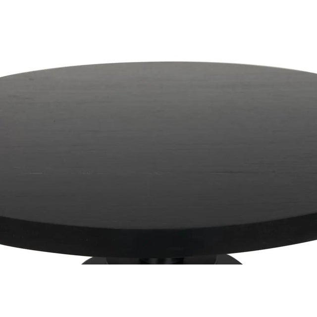 Noir Corum Round Table, Hand Rubbed Black For Sale - Image 4 of 6