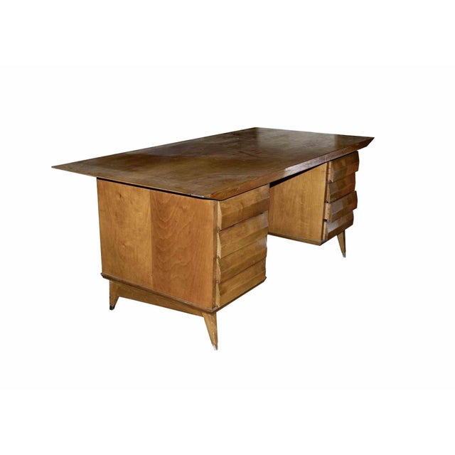 Contemporary Wood Desk Attributed to Melchiorre Bega, Italy, 1950s For Sale - Image 3 of 6