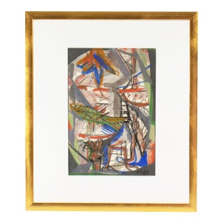 Abstract Mixed Media Painting by Josef Presser For Sale