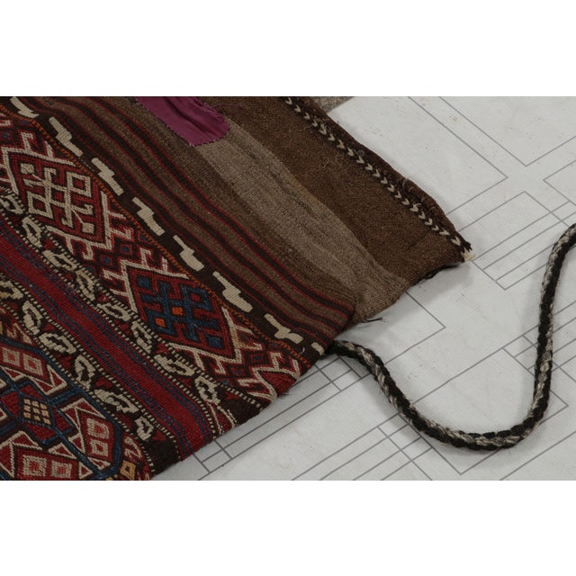 Late 19th Century Late 19th Century Antique Tribal Bag & Flatweave Textile With Geometric Patterns, From Rug & Kilim For Sale - Image 5 of 7